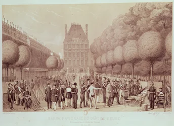 Die Nationalgarde aus der Eure im Tuileriengarten campiert, 26. Juni 1848